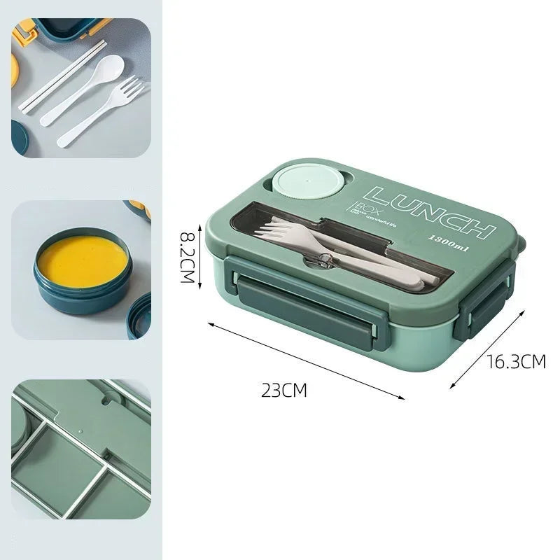 1300ML Bento Lunch Box with Spoon & Fork