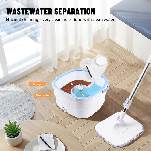 Spin Mop with Clean & Dirty Water Bucket