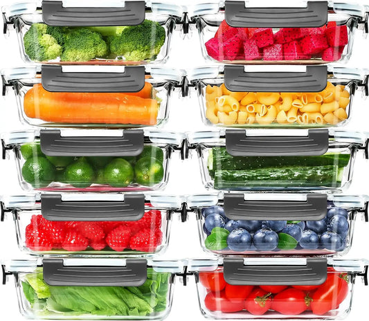 5-Piece Glass Food Storage Containers with Lids
