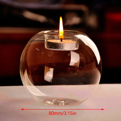Elegant Round Glass Candle Holders