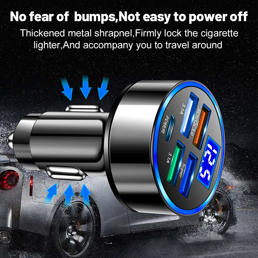 250W 5-Port Fast Car Charger