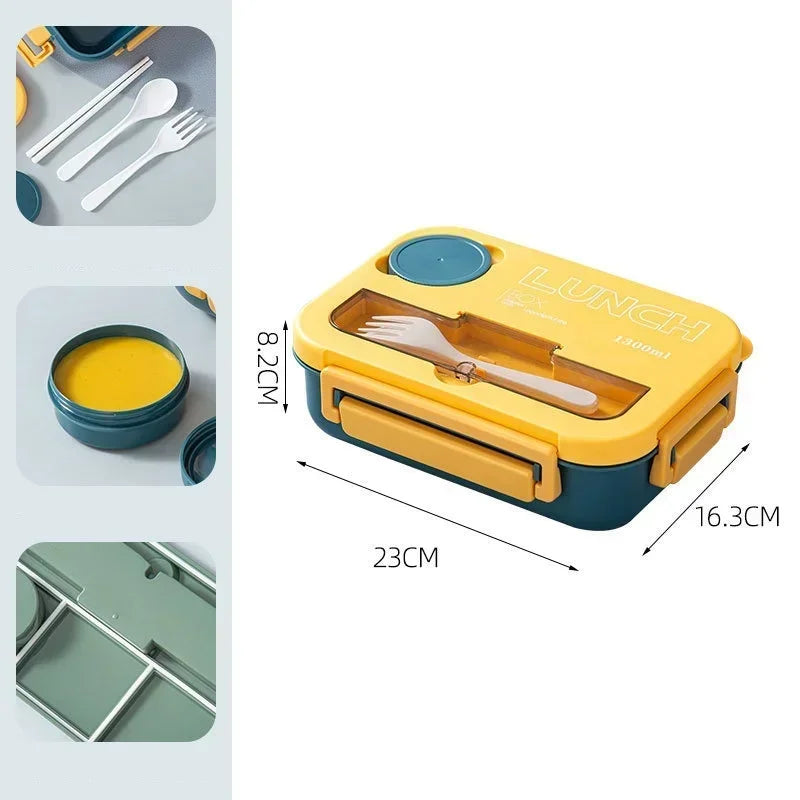 1300ML Bento Lunch Box with Spoon & Fork
