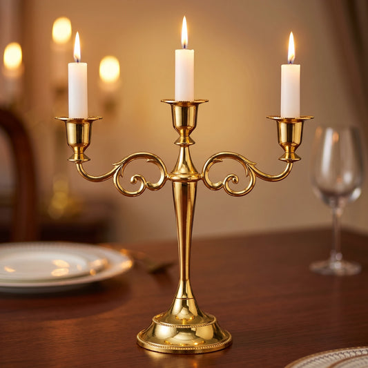 Vintage 3-Arm Metal Candelabra