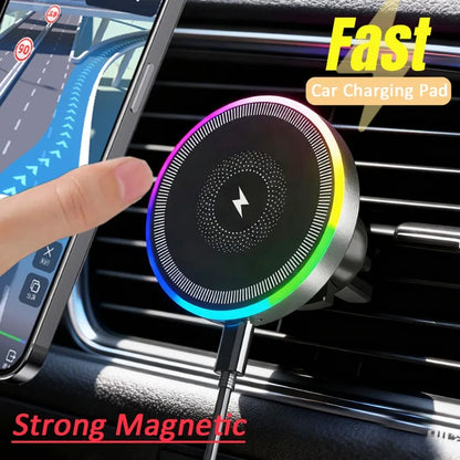 RGB Light Car Magnetic Phone Holder