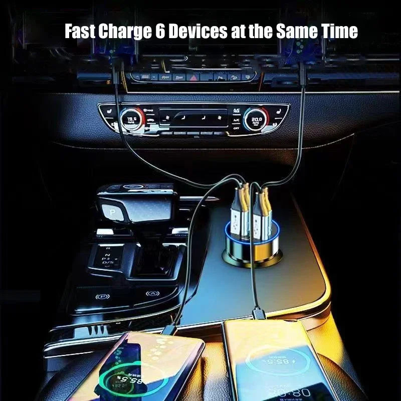 6-in-1 USB-C Car Charger Adapter