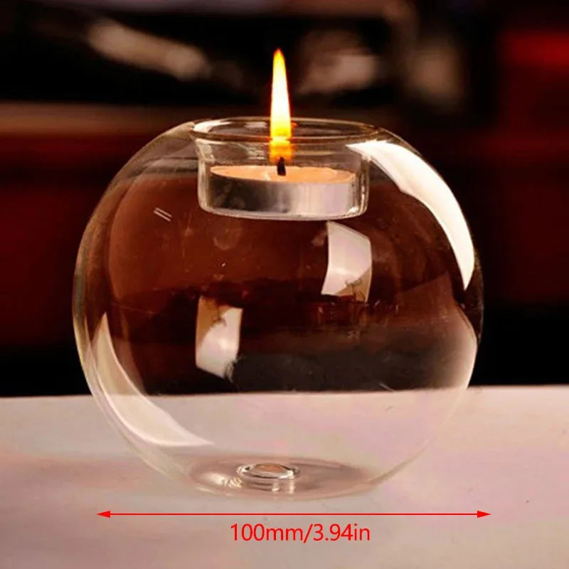Elegant Round Glass Candle Holders