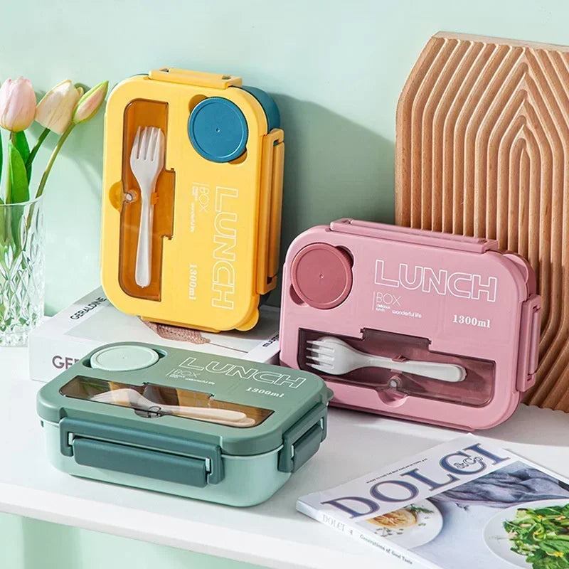 1300ML Bento Lunch Box with Spoon & Fork