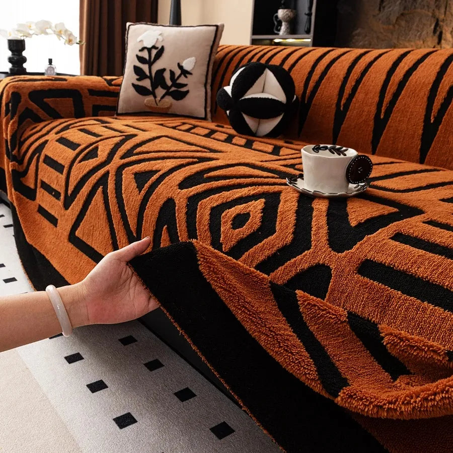 Fluffy Fleece Boho Sofa Blanket