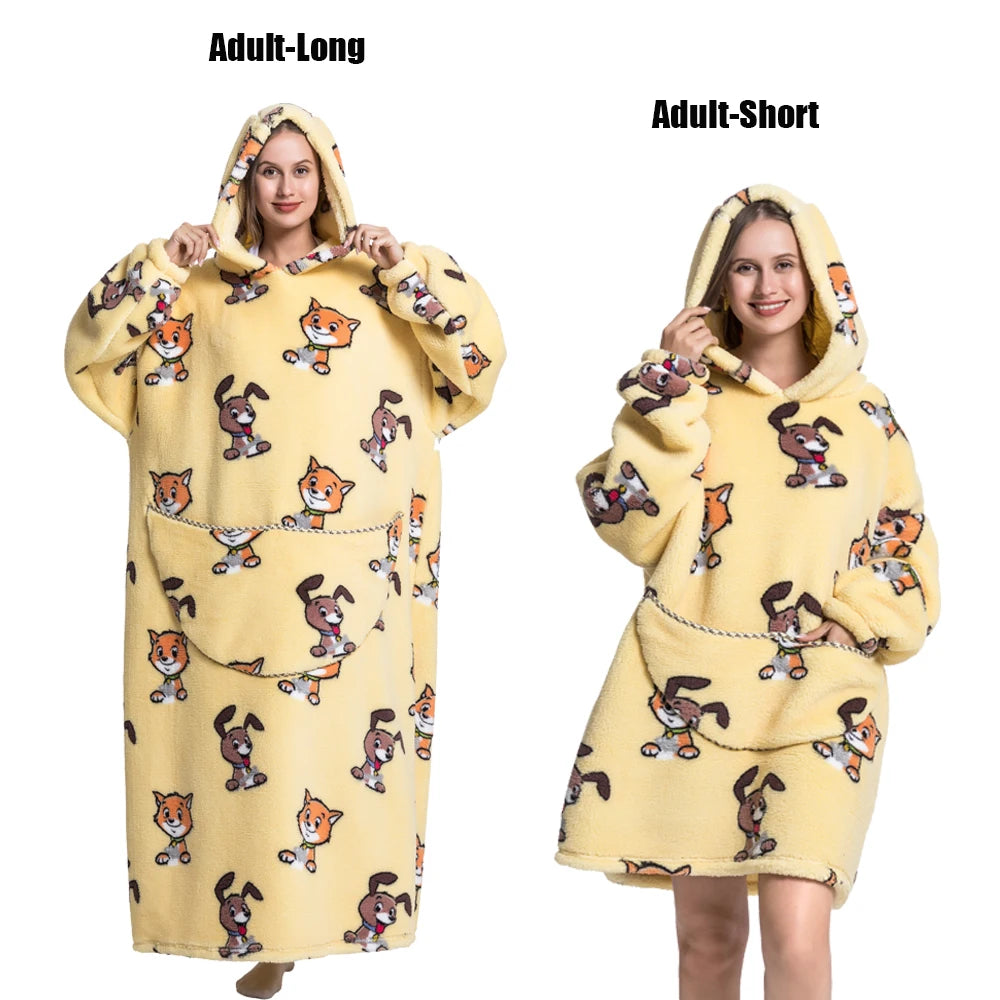 Plush Fleece Blanket Hoodie