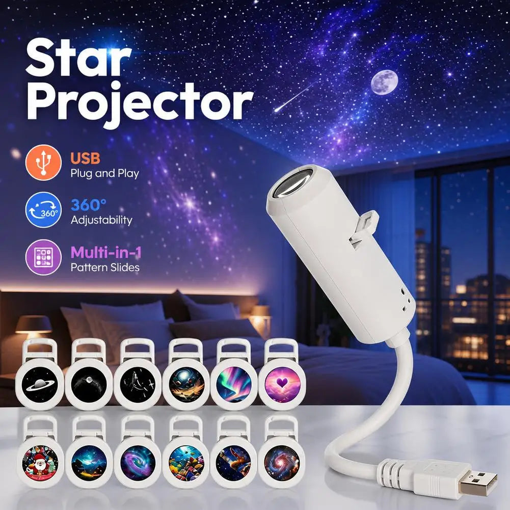 USB Galaxy Star Projector Night Light