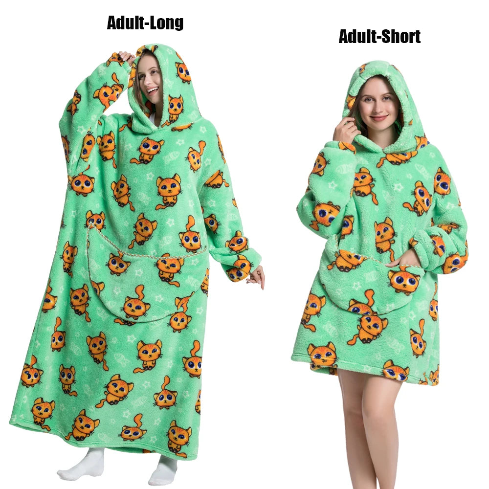 Plush Fleece Blanket Hoodie