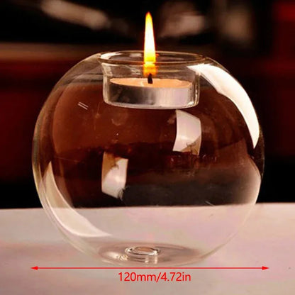 Elegant Round Glass Candle Holders