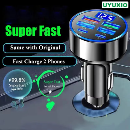 6-in-1 USB-C Car Charger Adapter