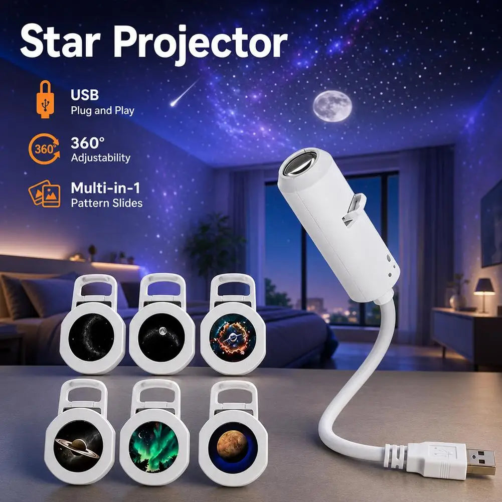 USB Galaxy Star Projector Night Light
