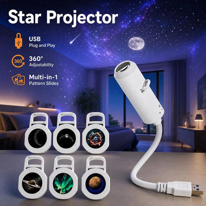 USB Galaxy Star Projector Night Light