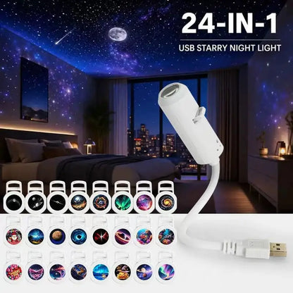USB Galaxy Star Projector Night Light