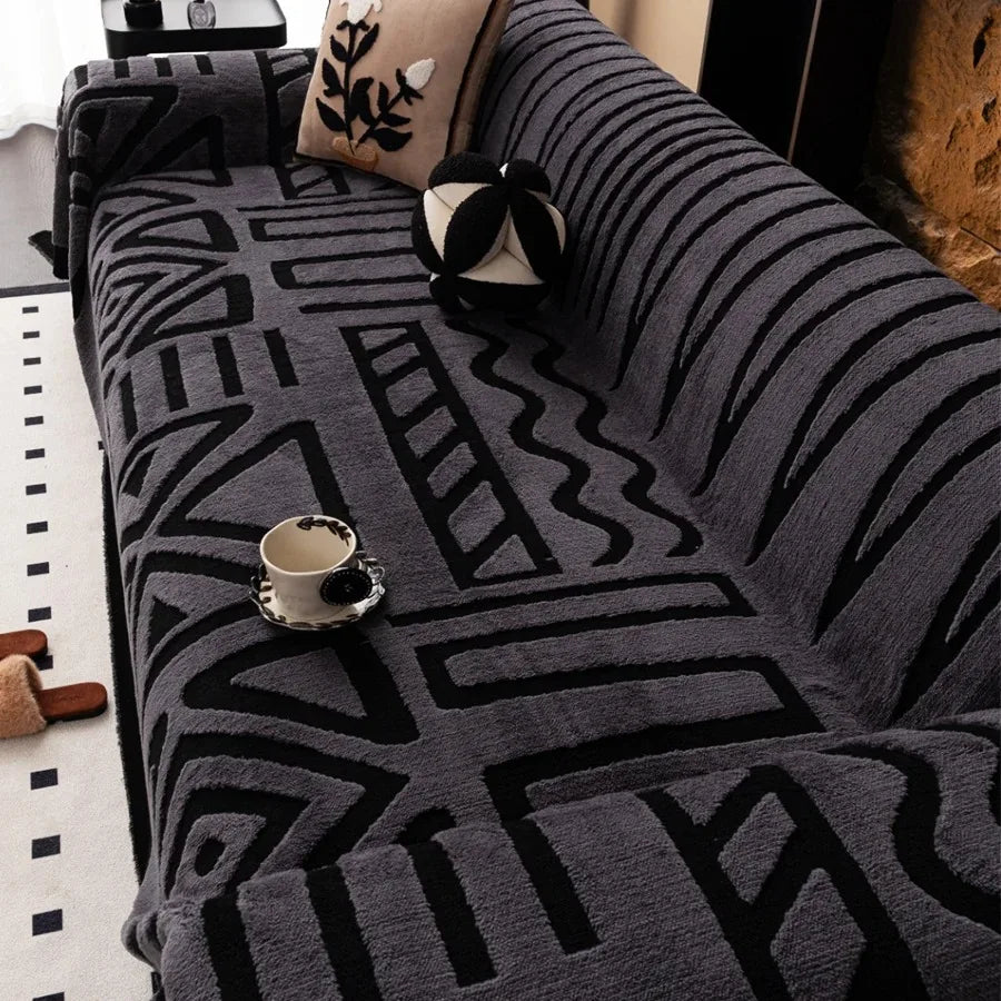 Fluffy Fleece Boho Sofa Blanket