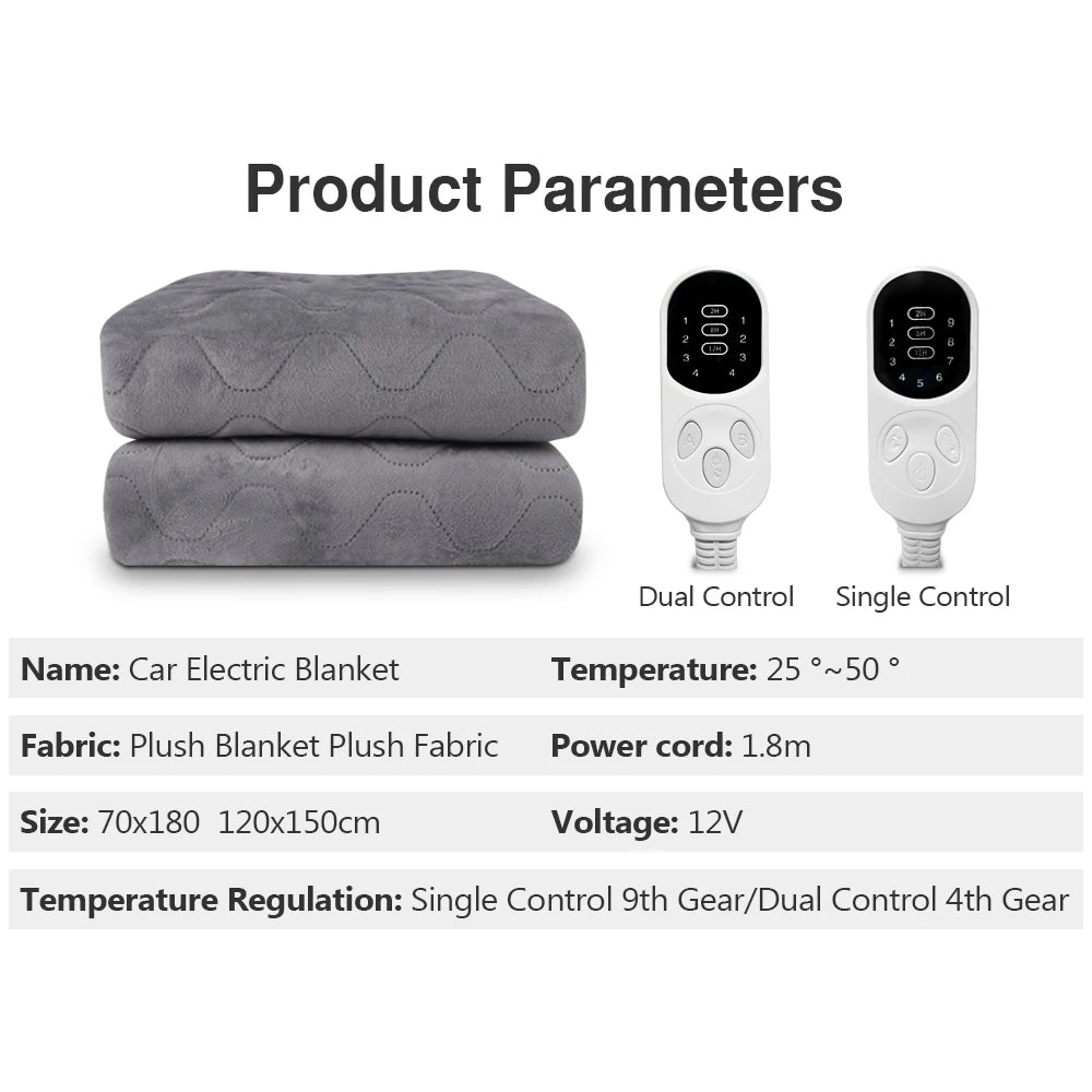 12V Car Heated Travel Blanket