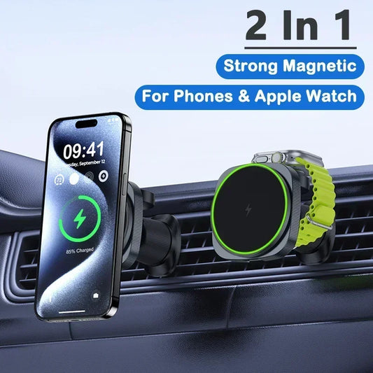 2-in-1 Magnetic Wireless Car Charger