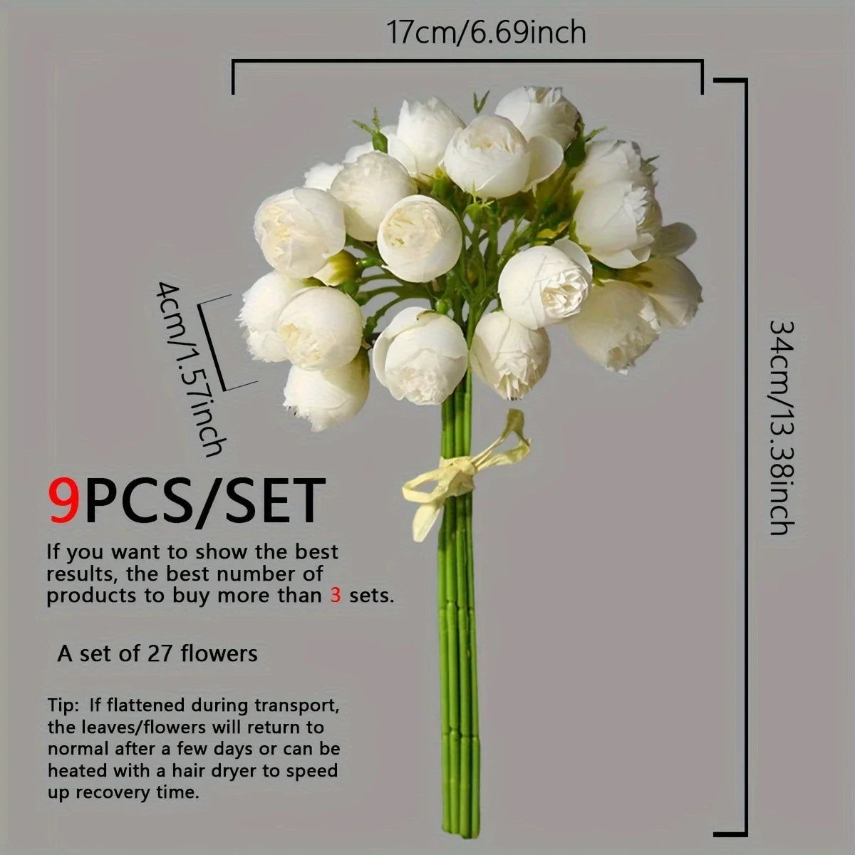 Artificial Peony Silk Flower Bouquet
