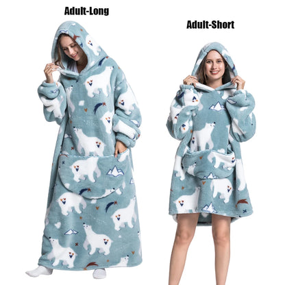 Plush Fleece Blanket Hoodie
