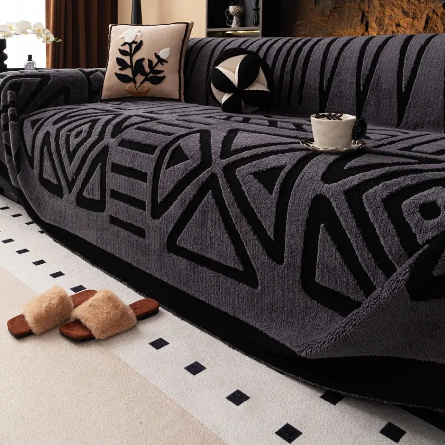 Fluffy Fleece Boho Sofa Blanket